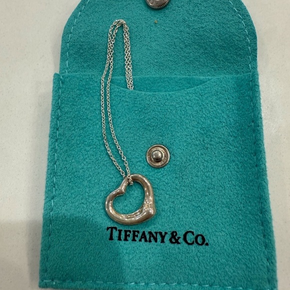 Tiffany & Co. Jewelry - Tiffany Necklace Open Heart Elsa Peretti Sterling Silver .925 15mm heart 16in